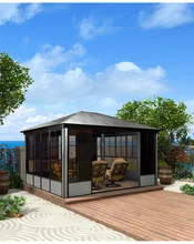  Outdoor sun room pavilion aluminum alloy courtyard roof bungalow villa homestay assembly house 
