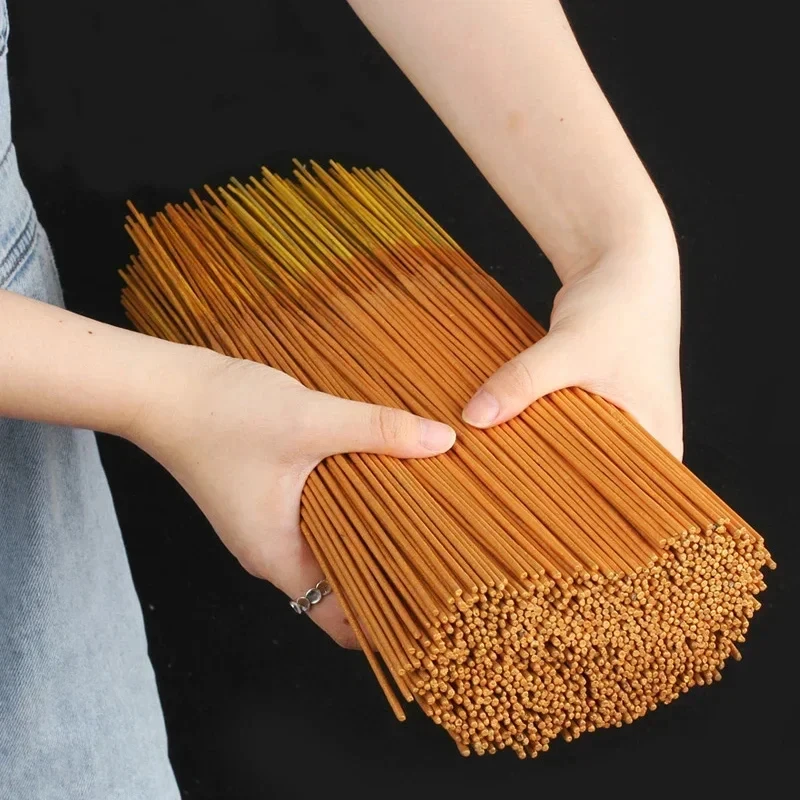 golden 500g per pack Natural sandalwood Smokeless Incense Sticks Golden God of Wealth Roll Money Worship Buddha Bamboo Stick
