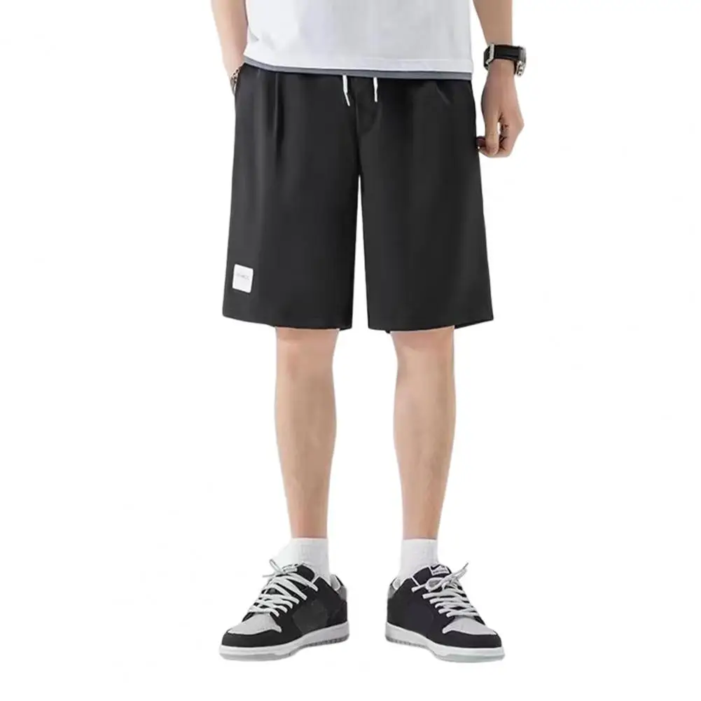 

Plus Size Men Sport Shorts Straight Pockets Drawstring Exercise Knee Length Running Jogging Summer Shorts Male