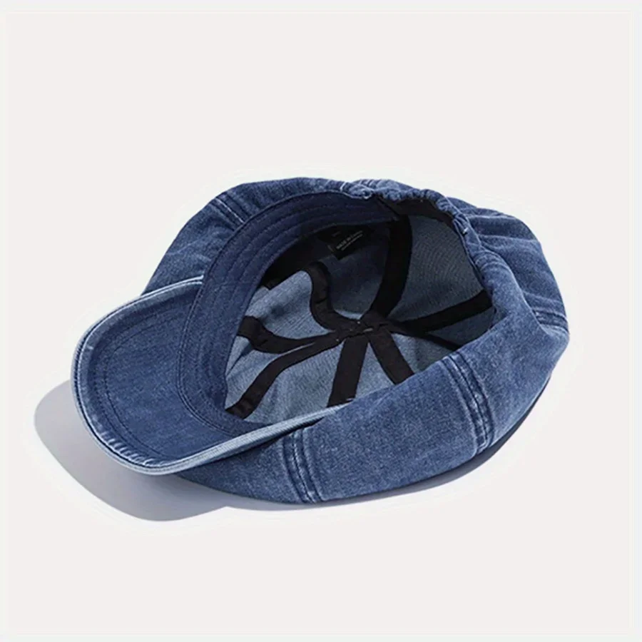 Beret Hat Denim Berets Cap Solid Color Adjustable Breathable Sun Protection Paperboy Caps For Men Women Summer Outdoor Travel Hiking Hats