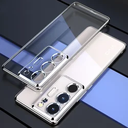 Ultra-Thin Electroplating Transparent Silicone TPU Case for VIVO S18 (Silver)