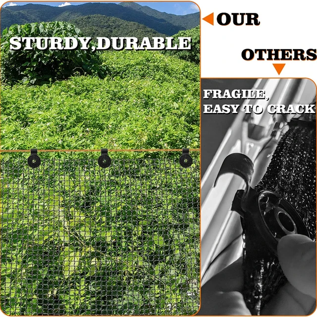 10Db Napfényes Nettó Klipkert Szerszámok Üvegházhatású Árnyékoló Ruhák Rögzítése Bilincs Nap Árnyékolás Kiegészítő Otthoni Kerítés Telepítőhorog - Image 2