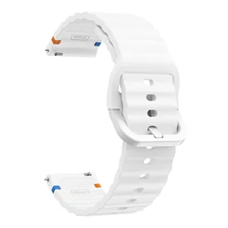 Versatile Silicone Sport Watch Strap - Available in 18mm, 20mm, and 22mm Sizes for 22MM Width Band (Official White)