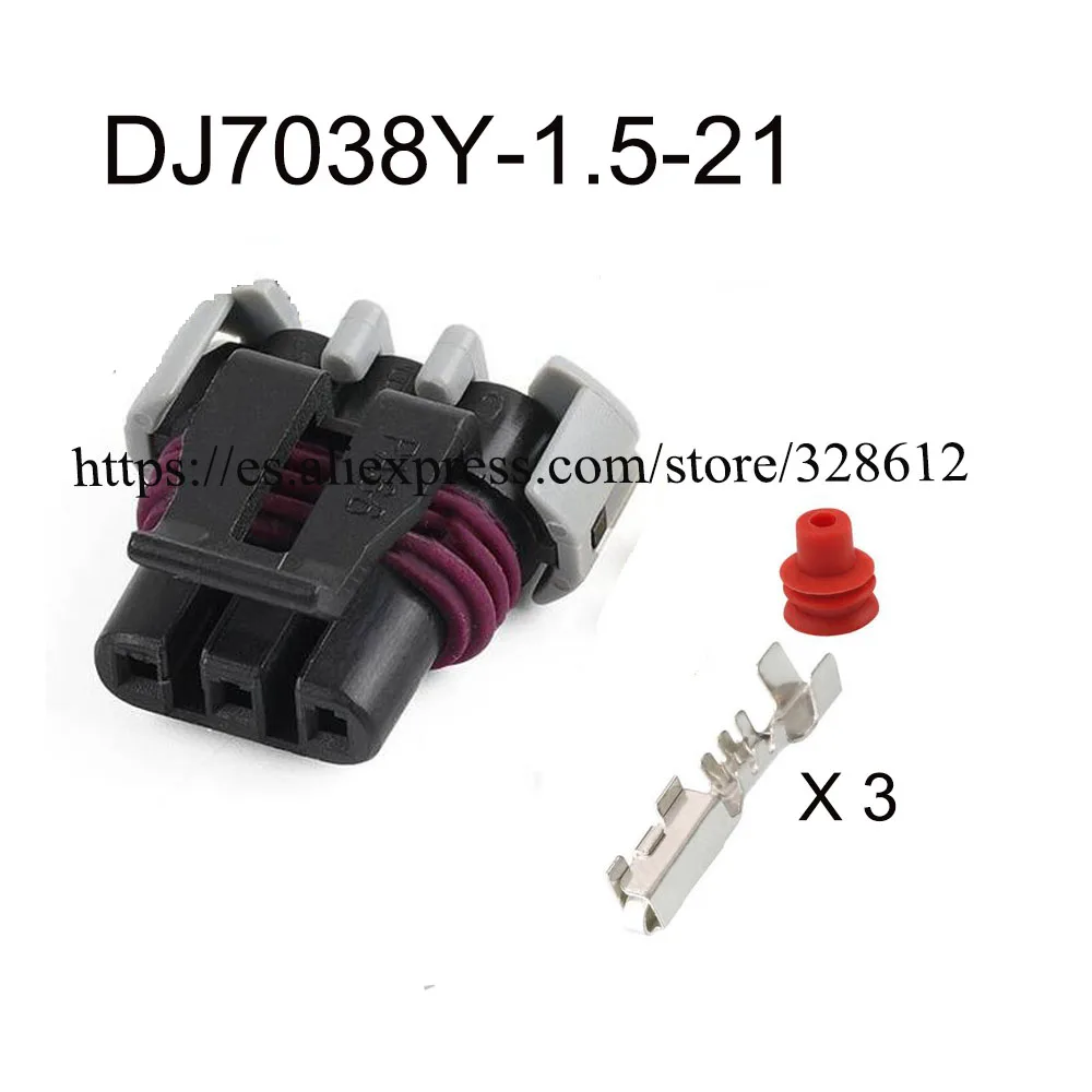 

100set car female wire connector fuse plug connector automotive wiring 3 pin terminal socket DJ7038Y-1.5-21