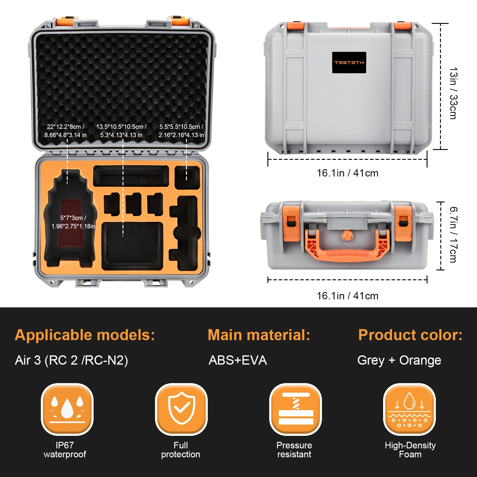 Storage Box for DJI AIR 3 Drone RC 2/N2 Control Safety Explosion-proof Suitcase Drone Waterproof Case for DJI AIR 3 Accessories