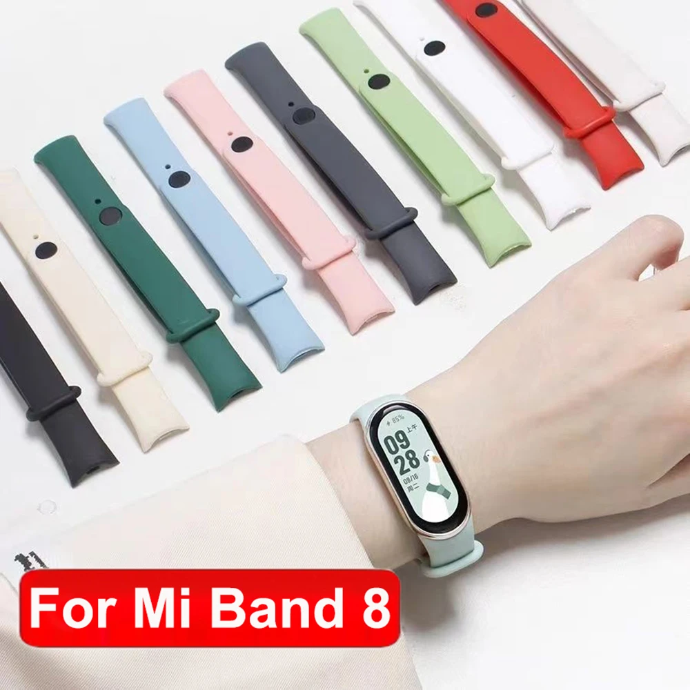 

Rubber Bracelet for Mi Band 8 Strap NFC Accessories Sport Silicone SmartWatch Wristband pulseira Correa Xiaomi MiBand 8 strap
