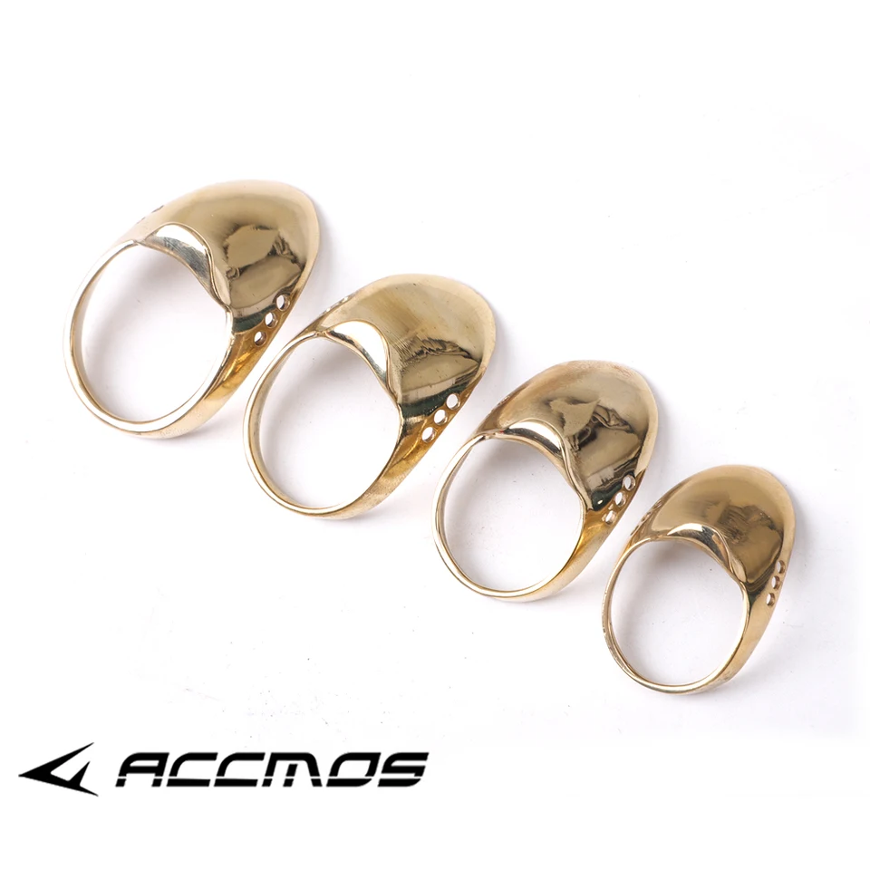 Bague De Pouce De Chasse Style Mongol - En Laiton Avec Coussinet En Cuir - Tailles 18, 20, 22, 24 Mm - Pour Tir à L'arc - Poids 5 à 8,2 G