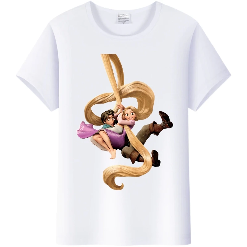 Kawaii Disney Cartoon Women Blouse Tangled Princess Ladies T