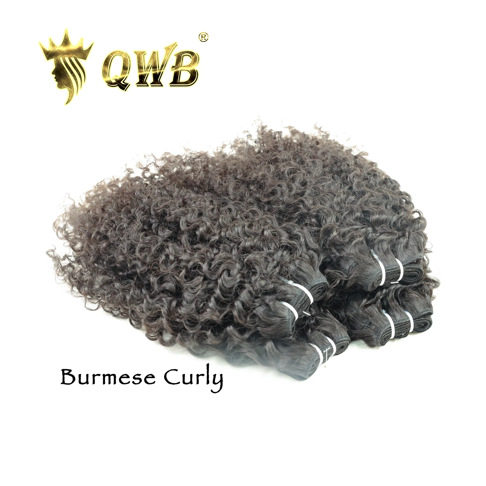 Burmese Curly 4 Bundles Deal Brazilian Human Hair Curly 3B 3C Natural Color 12-24Inches Queen Weave Beauty
