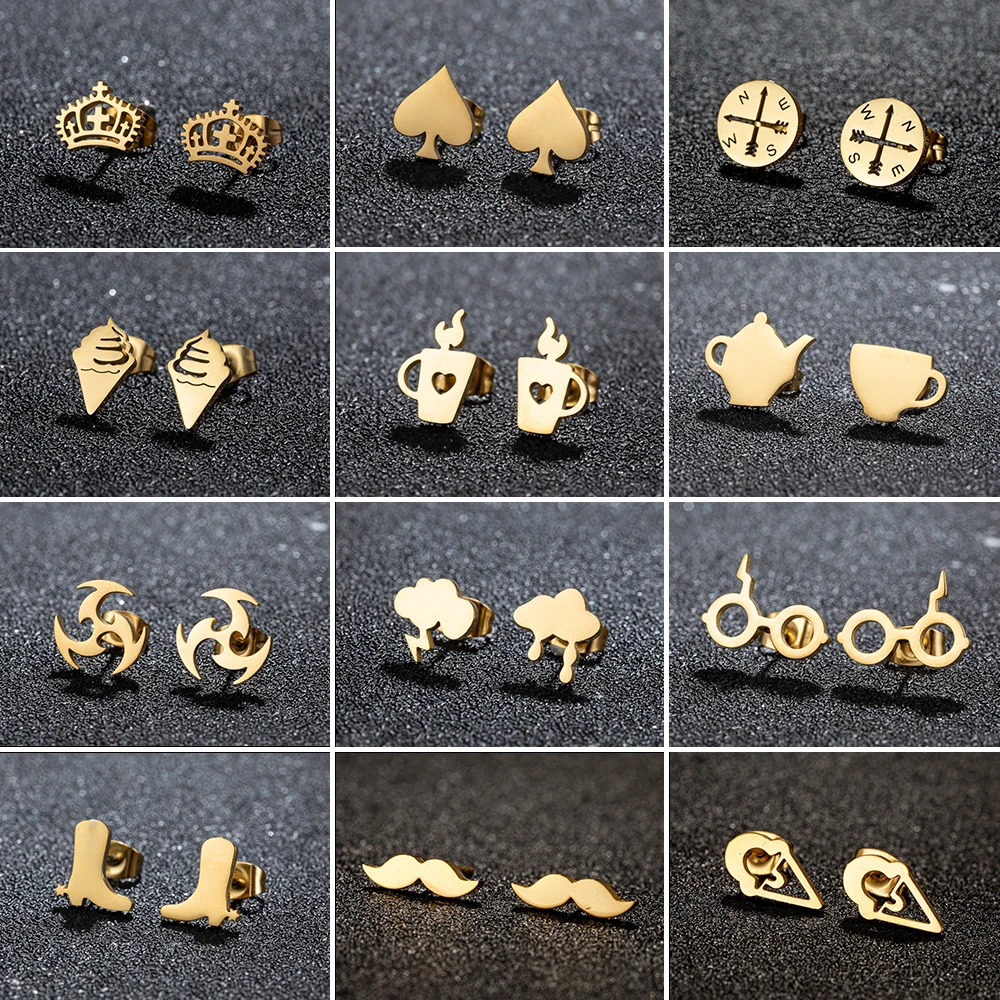 Tragus Piercing Edelstahl Kompass Stern Ohr stecker für Mädchen Prinzessin Königin Krone Charms Ohrring DIY Schmuck Geschenk