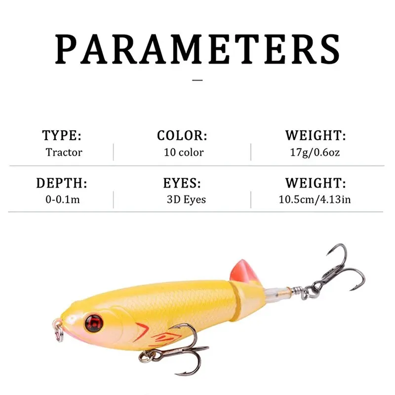 6 Leurres De Pêche Whopper Plopper Topwater – Appâts Rotatifs Neufs