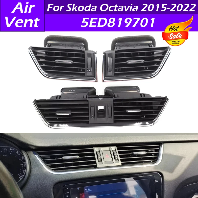 Für Skoda Octavia 4 IV 2021 Mk4 RS VRS Innen Zubehör Front Side Air Vent  Lünette Schmücken Trim Cover - AliExpress