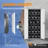 Yizosh Metal Garage Storage Tool Cabinet with Lock 71" Locking 2 Doors 5 Shelves Tall Steel Heavy Duty File Gray White 3