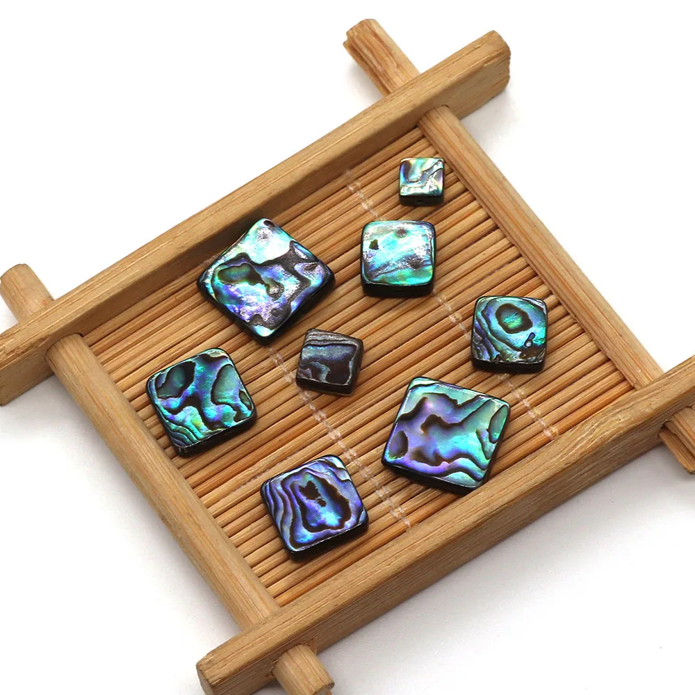 

5pcs/pack Square Shaped Natural Abalone Shell Loose Beads 6-20mm Sizes Natural Beads for DIY Making Necklace Earrings Bracelets