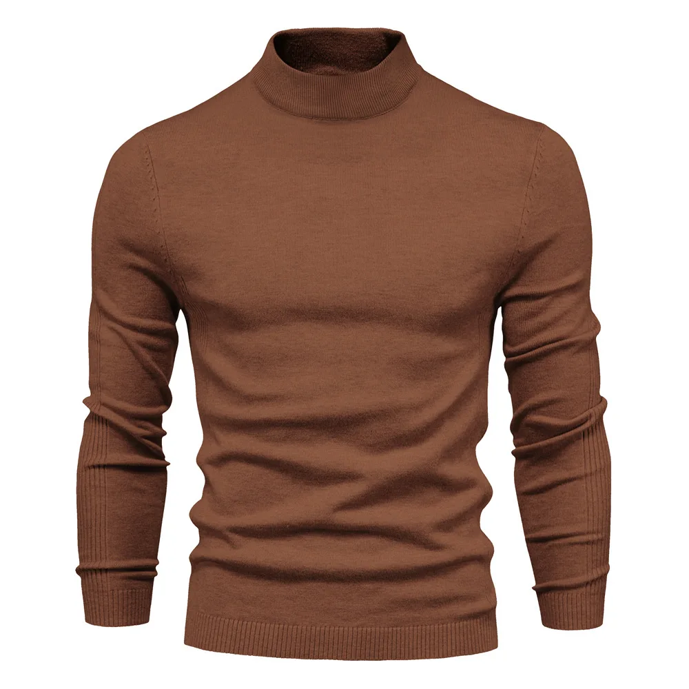 Autumn and Winter Thick Warm Sweater Men's Mid-Collar Slim Fit Men's Sweater Men's Multi-Color Sweater eridanus autumn winter youth men v neck sweater fashion slim fit all match medium thick color matching bottoming sweater mzm111