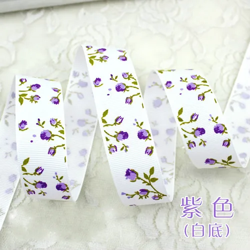 25mm Flower Printed Grosgrain Ribbons ribbon decoration ribbon supplies grosgrain ribbon 2Meter/Lot DIY Handmade Baby Girl Headband Hairclip Bowtie Accessories Gift Box Decoration