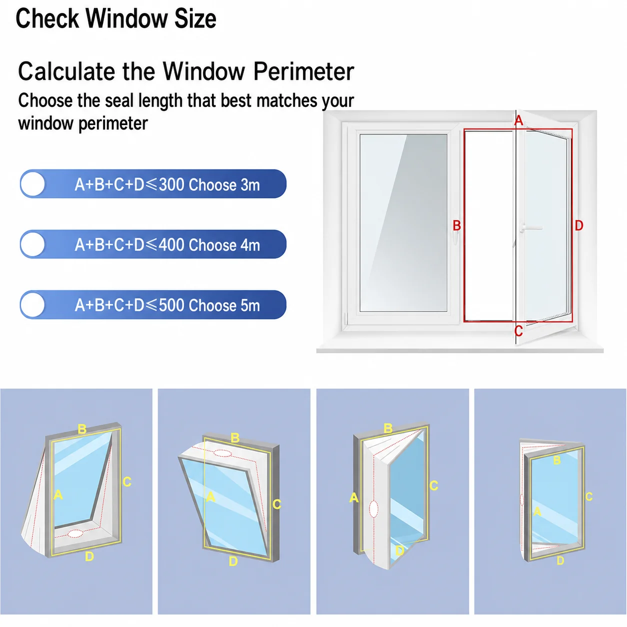 Portable Window Seal Kit for Air Conditioners - Versatile Seal Cloth for Home Doors and Windows