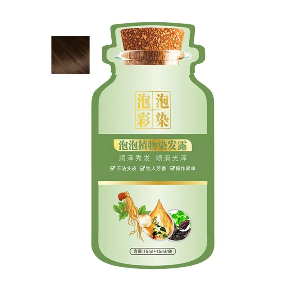 Hair dye shampoo Bubble Hair Dye Kit Safe Bubble Hair Dye 10pcs 30ml Gentle Botanical Shampoo for Men Women Natural for Gentle