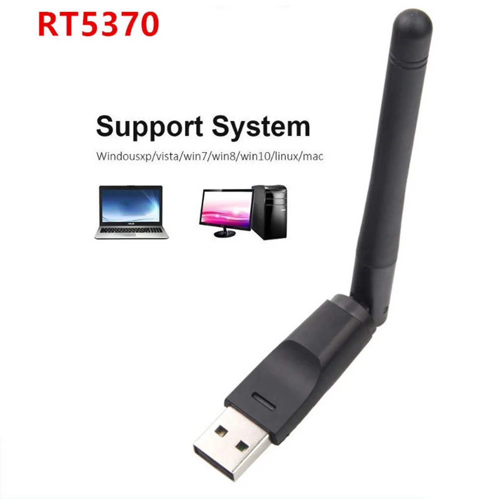RT5370 150M USB WiFi Adapter 2.4GHz Wireless Network Card 802.11 b/g/n LAN Adapter Mini Wi-Fi Dongle for Laptop PC with Antenna usb multiport adapter