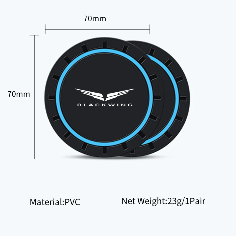 2PCS Car Coasters Water Cup Slots Non-Slip Mat Waterproof Cup Pad For Cadillac Escalade CTS ATS SRX STS XT5 XT4 XT6 XTS CT4 CT5