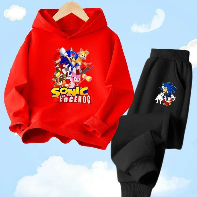 thumbnail image 1 of Ropa de bebé, ropa de abrigo para niño de 2 a 12 años, conjunto de sudadera con capucha, sudadera Sonic 2024 de primavera para niños, ropa para niña, madre e hijo, 1 of 5
