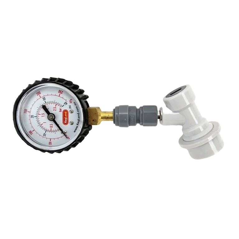 KegLand Homebrew Adjustable Pressure Valve 8mm 5/16 Push-in Gauge 0-15psi and 0-40psi for Beerbrewing