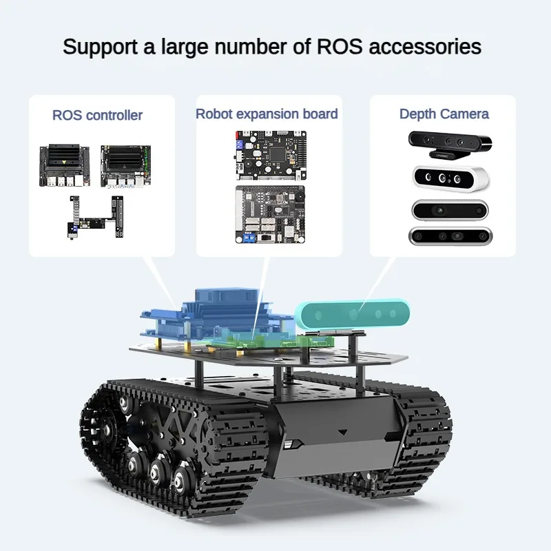 10KG 하중 강력 충격 흡수 탱크 섀시, 모터 서스펜션 포함, 아두이노 STM32 ROS 로봇 자동차용 올 메탈 탱크 로봇 키트
