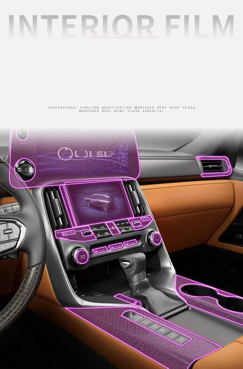

For Lexus LX 600 LX600 2022-2023 Car GPS navigation screen TPU Protective film Anti-scratch film Accessories