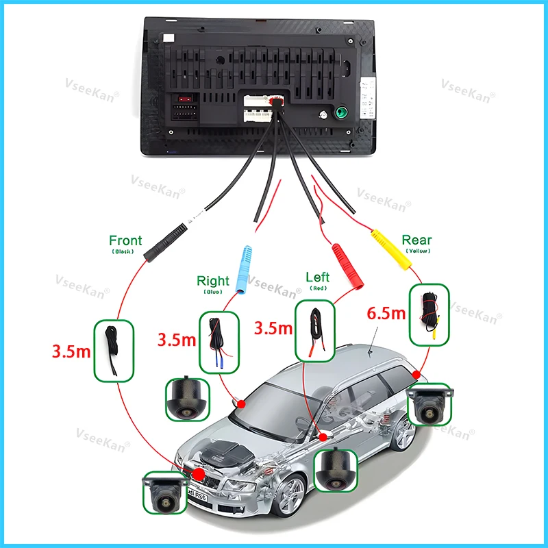 WDR Son307 chip for Car 3D 360 Degree Panoramic Car Camera 8K AHD1080P 720P camera 360&deg; driving assistance for android auto