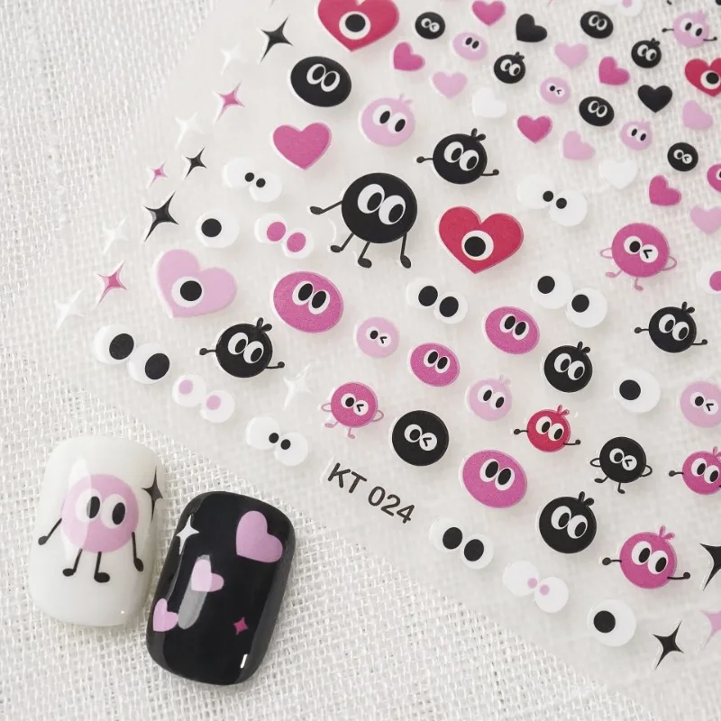 Chibi Character Susuwatari Eggette Kawali Anime Cartoon Nail Stickers Kawii Nail Art Weeb Cartoon Relief Self Adhesive Decal