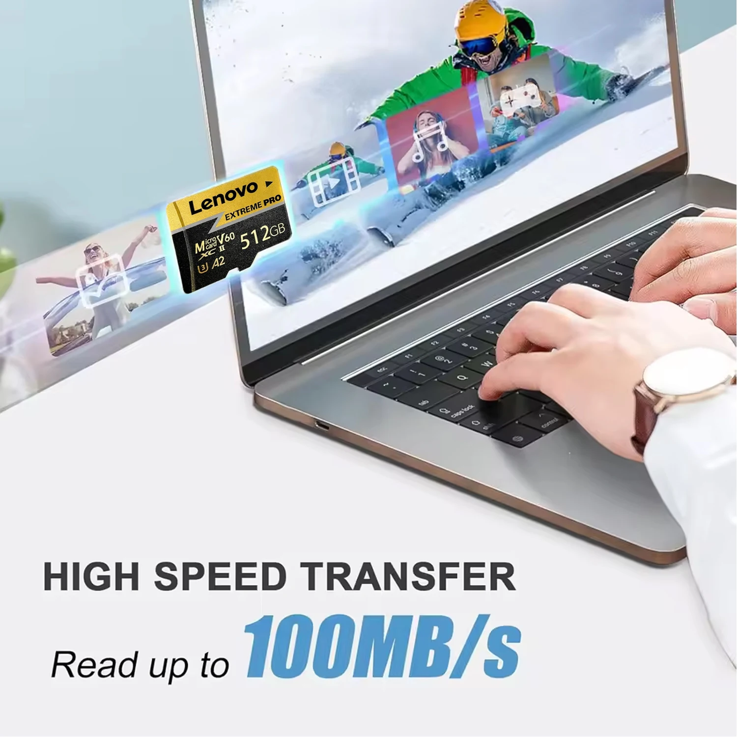 레노버 SD 카드 1TB 익스트림 프로 마이크로 SD 카드 고속 메모리 카드 128GB U3 V60 4K 풀 HD TF 플래시 카드 (닌텐도 스위치용)