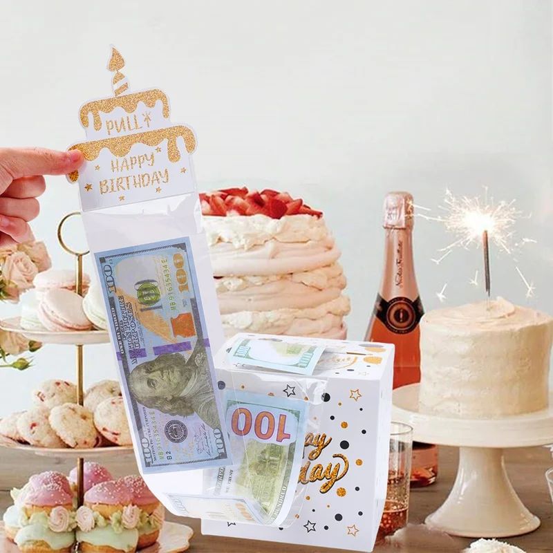 Birthday Money Gift Boxes with Pull-Out Happy Birthday Card, Fun Cash Surprise Packagin... - SKU MGB01127 - UGI Packaging