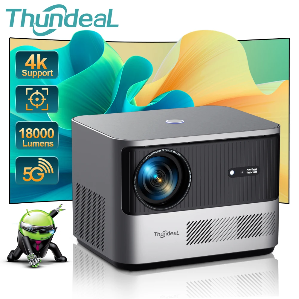 ThundeaL WiFi Projector TDA6W Full HD 1920 x 1080P LED WIFI TDA6 Projector 3D TV Video Android WiFi Home Theater Portable Beamer