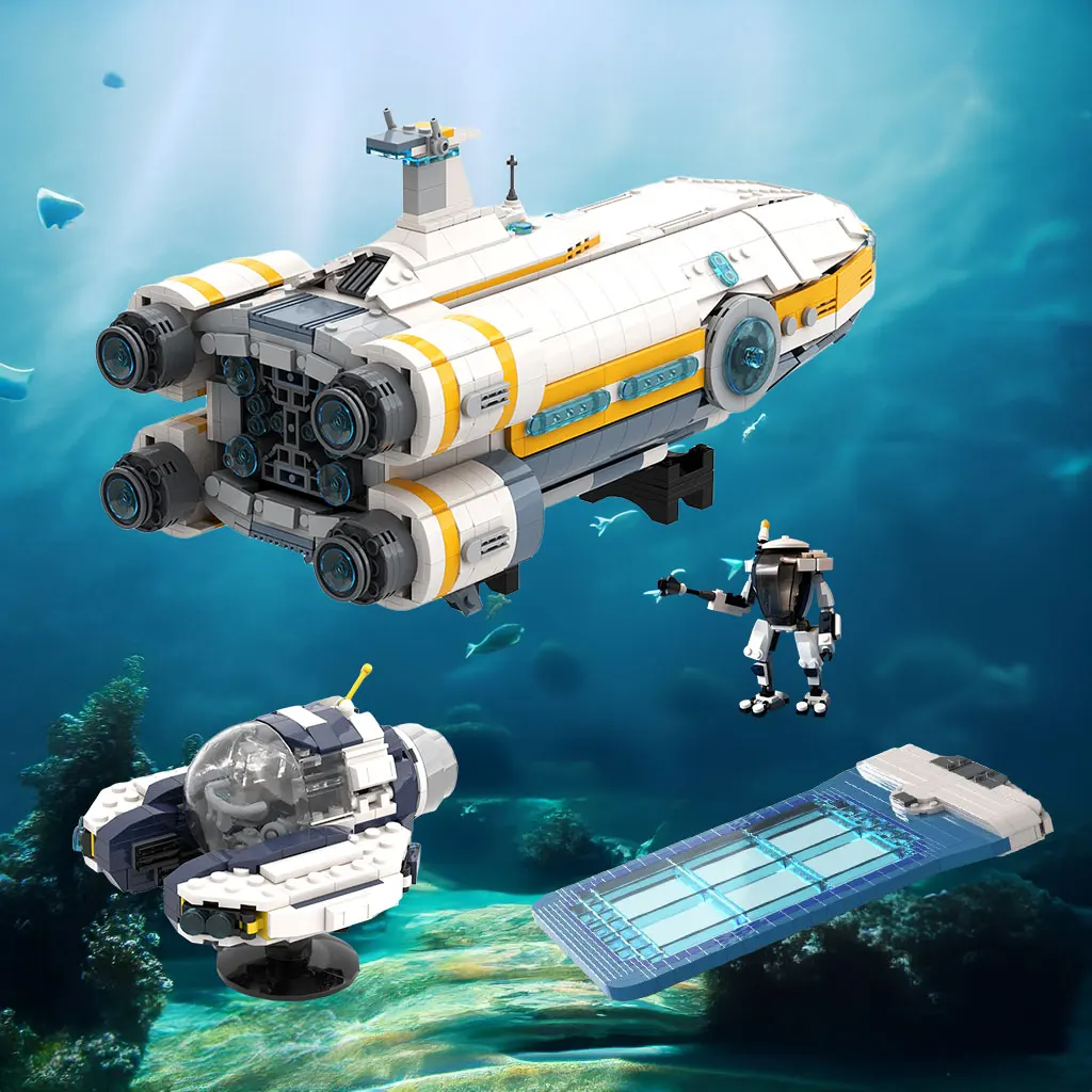Moc Deep Sea Subnautica Aurora Seamoth Prawn Suit Pda Gioco Veicolo Mattoni Modello Sottomarino Building Block Giocattolo Per Bambini Regalo Di Comple
