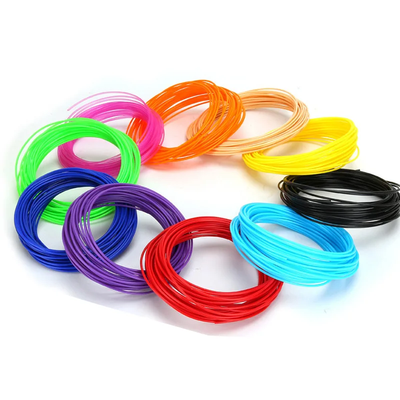 30/20/10 컬러 3D 펜 필라멘트 리필 1.75mm PLA 다양한 색상 각 5M 길이 3D 펜 드로잉용 랜덤 색상