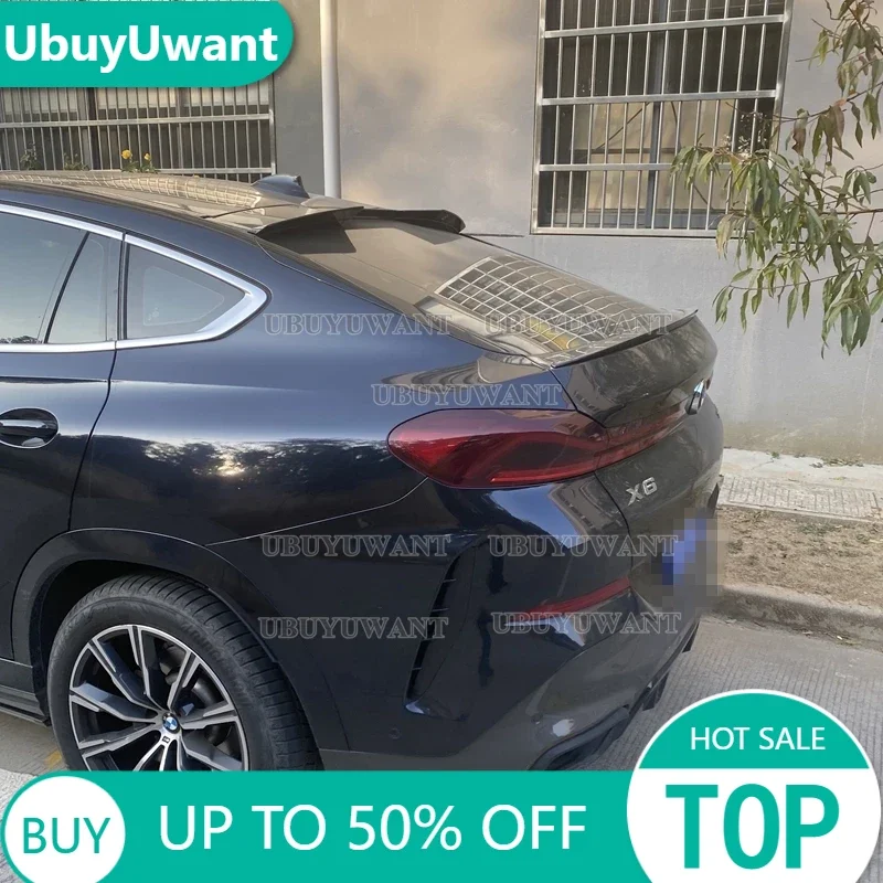 

UBUYUWANT для BMW X6 G06 серии 2020 2021 2022 2023 + спойлер на крышу багажника губа крыла ABS глянцевый черный Автомобильный Стайлинг