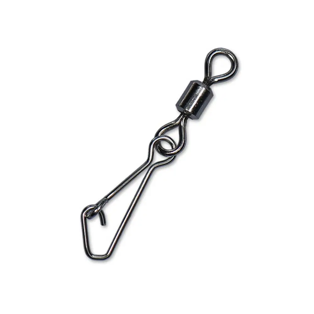 Durable Metal Fishing Hook with Hooked Snap Interlock Connector Swivels Tackle Fishing Bearing