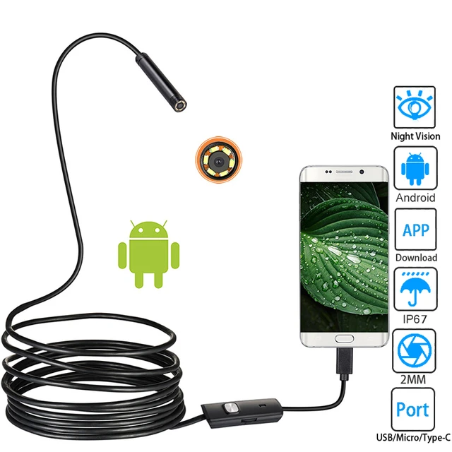 Endoscope Lighted Camera Borescope for Android and Computer