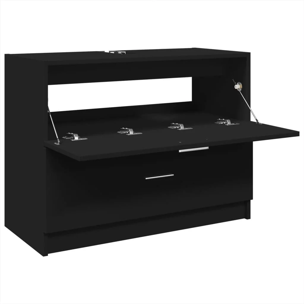 Weißer Waschbeckenunterschrank, 78 x 37 x 59 cm, Holzwerkstoff, modernes Design, stilvoller Badezimmerschrank, stabile Struktur, Möbelsets – Detail 16