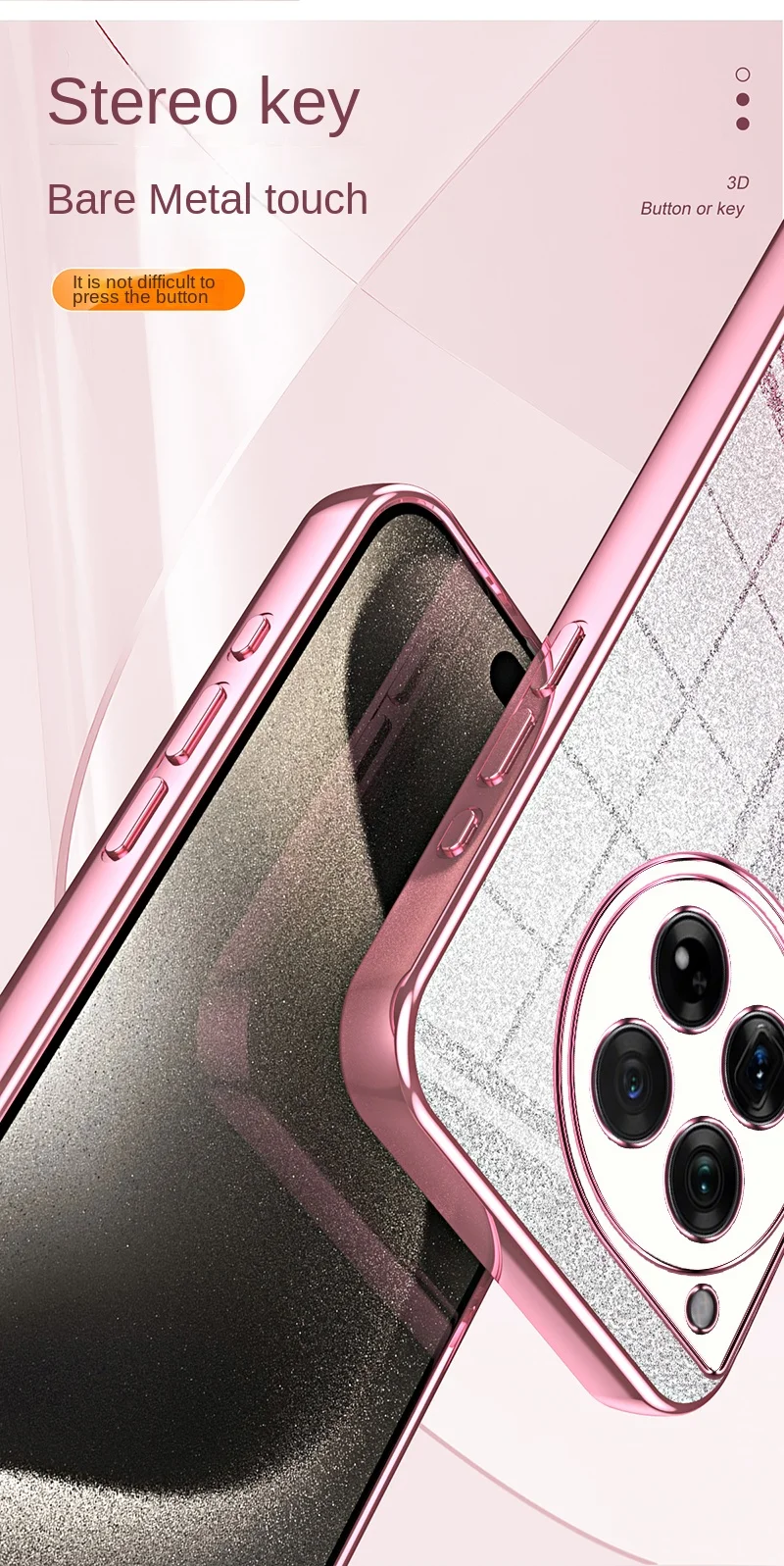Sleek Soft TPU Bling Glitter Slim Protective Back Cover Case