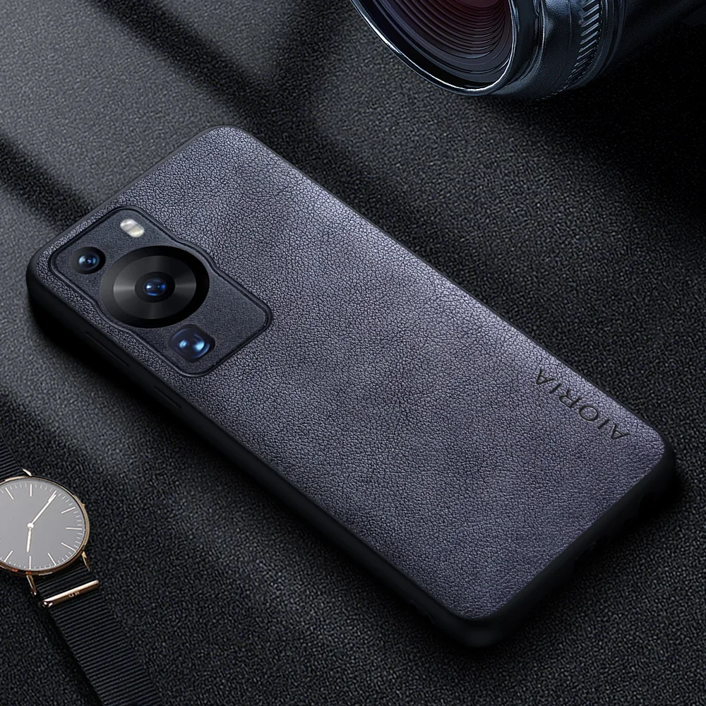 Premium Luxury Leather Phone Case - Retro Business Style Solid Color Cover