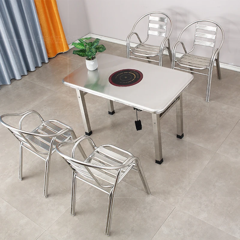 Spicy Hot Pot Barbecue Restaurant Induction Cooker Integrated Table