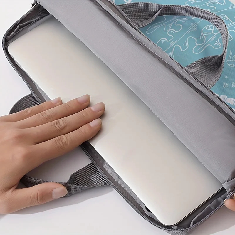 1-piece set, turtle patterned laptop bag, briefcase, suitable for 14 inch laptops, fixed laptop bag