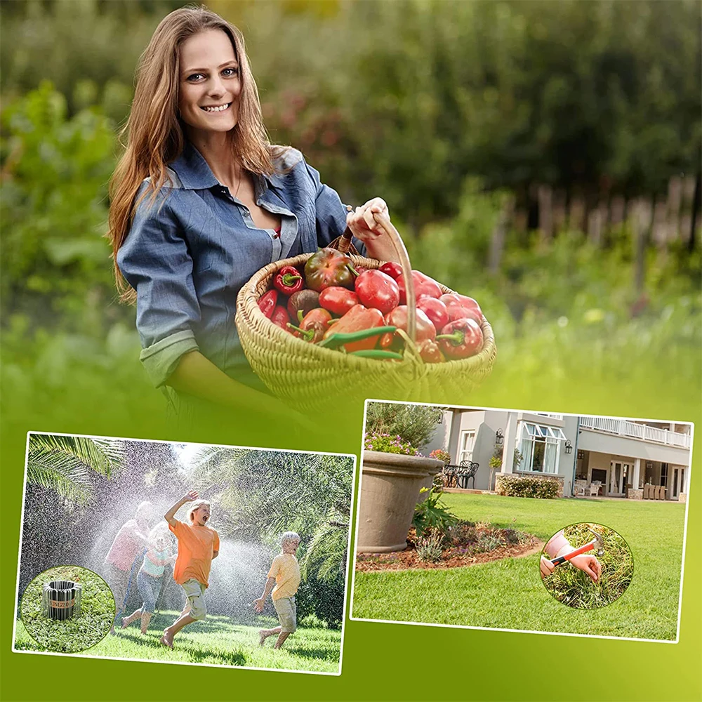 Garden Staples Landscape Staples and Gaskets Galvanized Steel Garden with Black Pads Pins Turf for Securing Weed Barrier Fabric Artificial