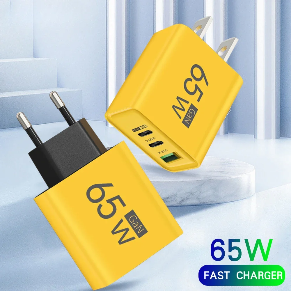 USB Chargers Type C Fast Charging Charger 65W Phone Adapter For iPhone Xiaomi Samsung Huawei With Quick Charge Type C Data Cable
