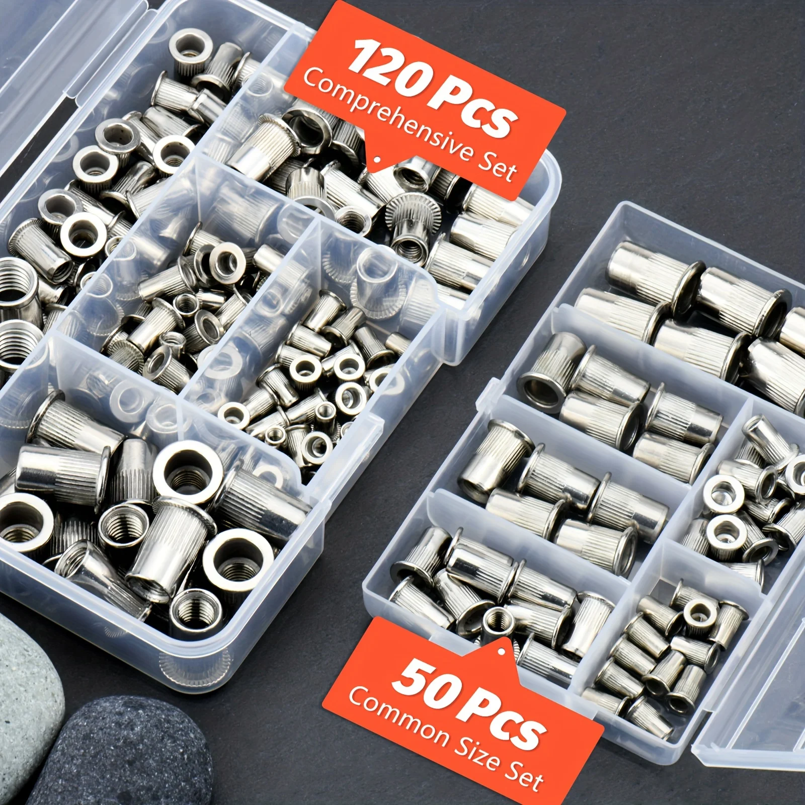 Metric Rivet Nut Assortment Kit (50Pcs/120Pcs) - M3 M4 M5 M6 M8