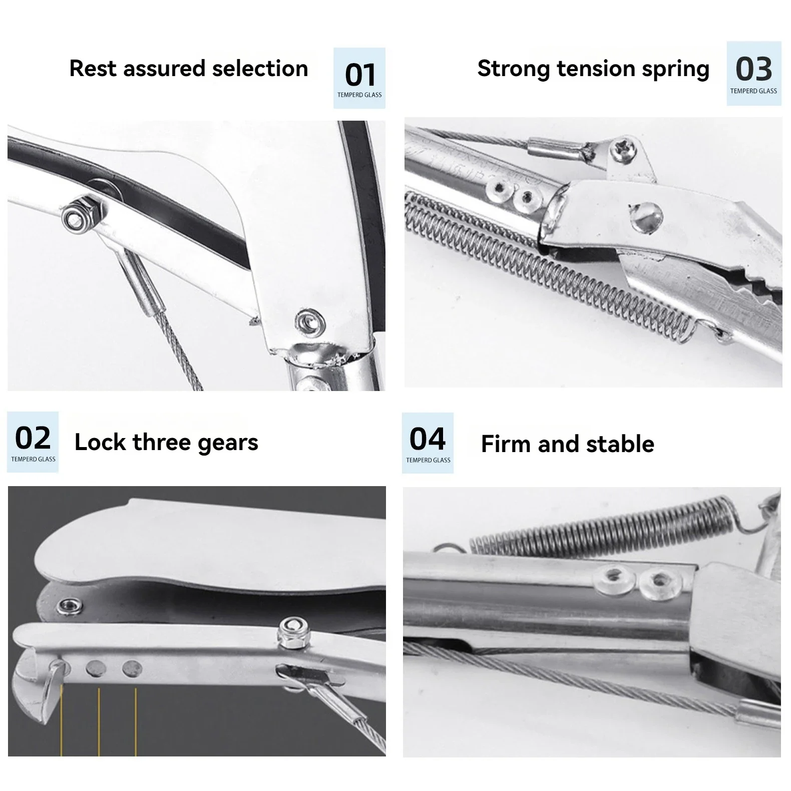 Description Picture 5 of itemOutdoor Snake Hook Catcher Tool Stainless Steel Snake Catcher Tongs Two Types Head Foldable Reptile Grabber Tool
