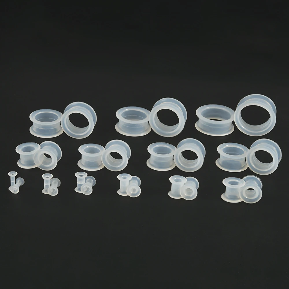 PAIR-Clear Ear Gauges Large Size Silicone Flexible Hollow Ear Plugs Tunnels Expander Stretching 3mm-50mm piercing jewelry body piercing jewelry body jewelry ear piercing jewelry