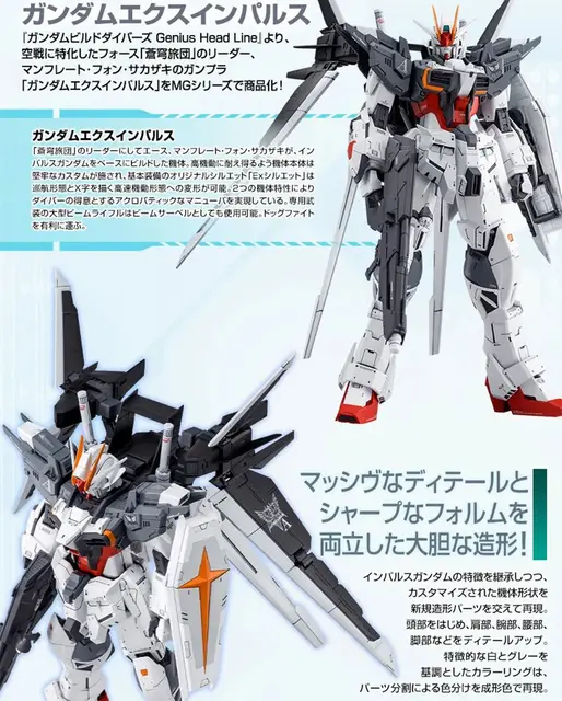 Bandai Original GENIUS HEADLINE EX IMPULSE GUNDAM MG 1/100 Mobile