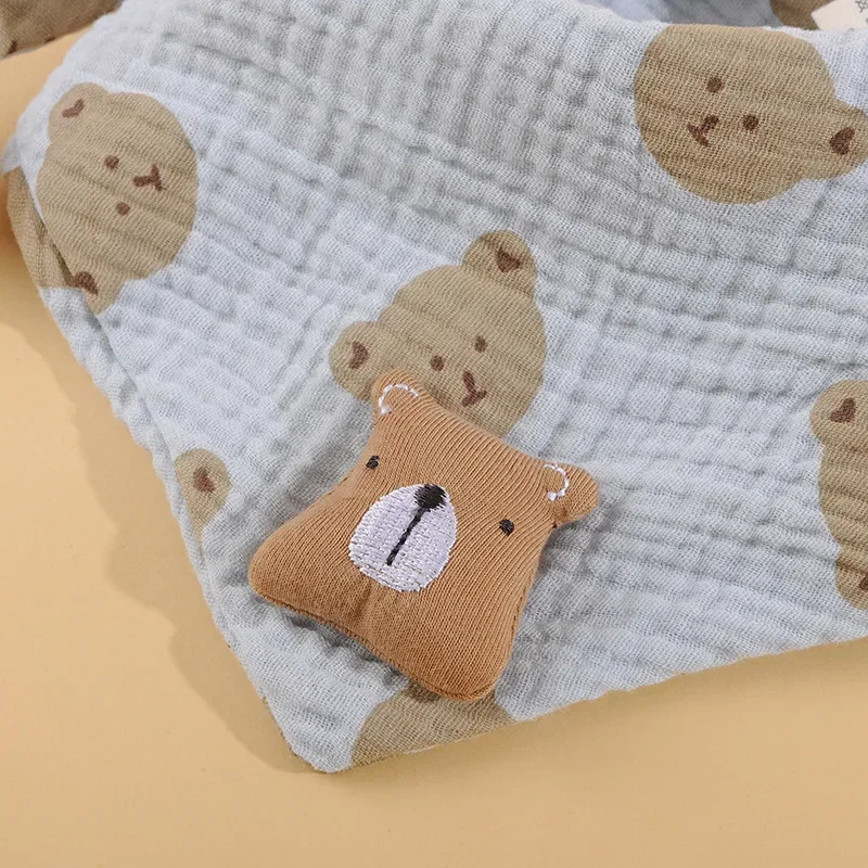 Korean Bear Baby Triangle Scarf Cute Cartoon Boy Girl Warm Neckerchief Autumn Winter Outdoor Kids Anti-Cold Neck Covers